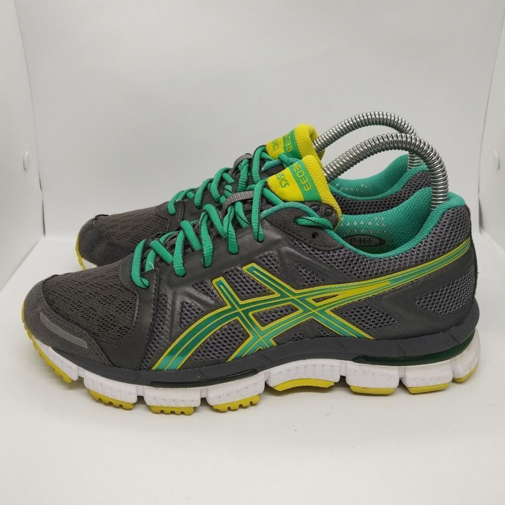 Asics Gel Neo 33 Running Sneakers Shoes Women's Size 7 Green, Yellow, Grey